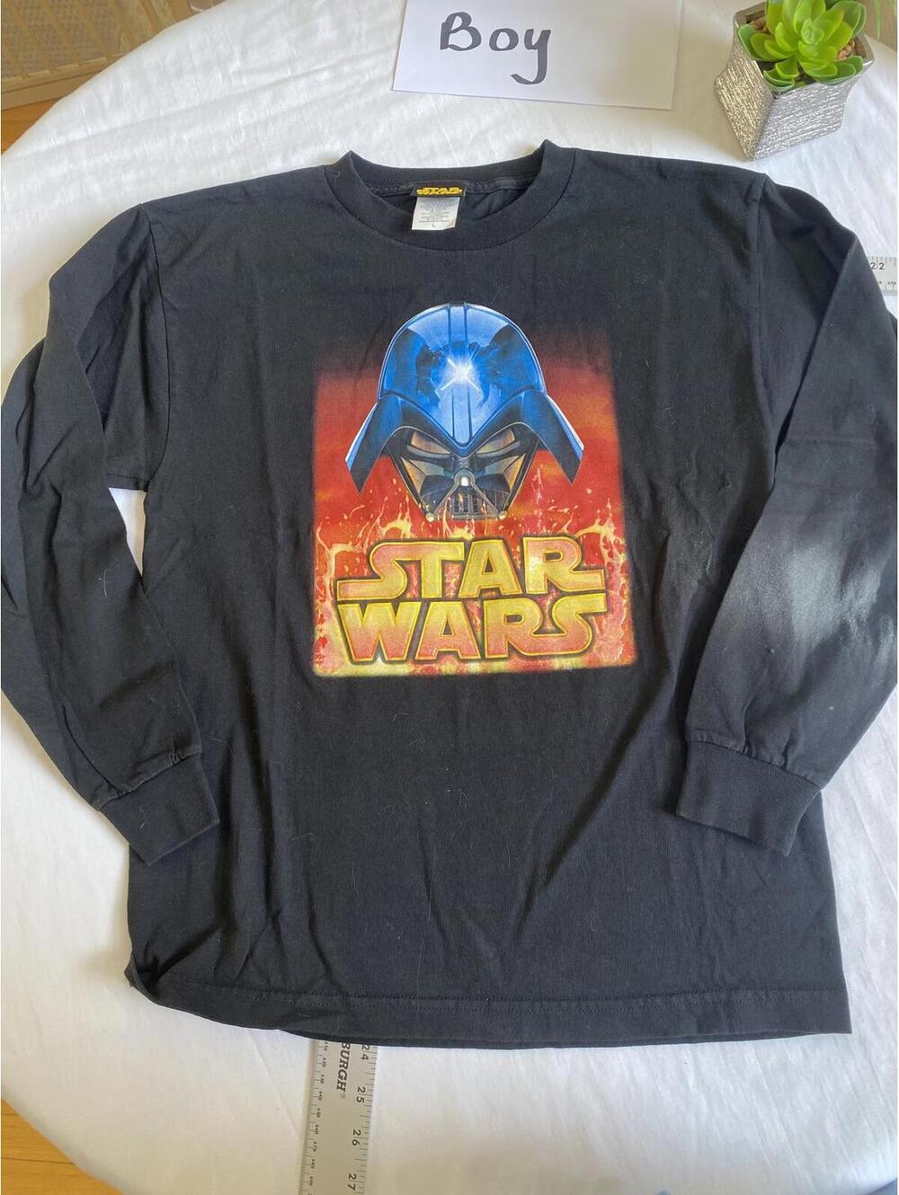 Star Wars Long Sleeve Black Graphic T-Shirt Size Large